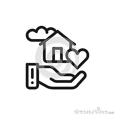 Flat icon sweet smart home. Concept of house comfort. Vector Illustration